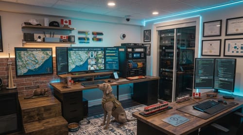 Watch dog watching the home cameras